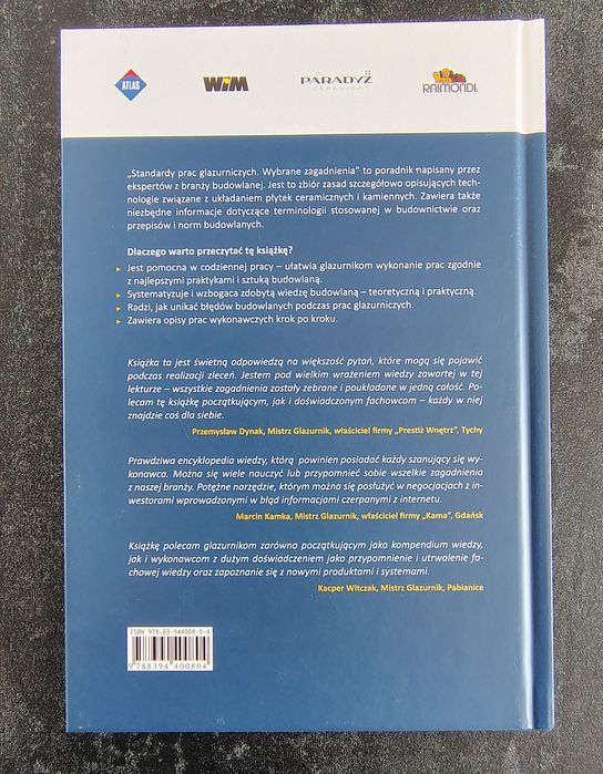 Standardy Prac Glazurniczych - książka/poradnik od firmy Atlas