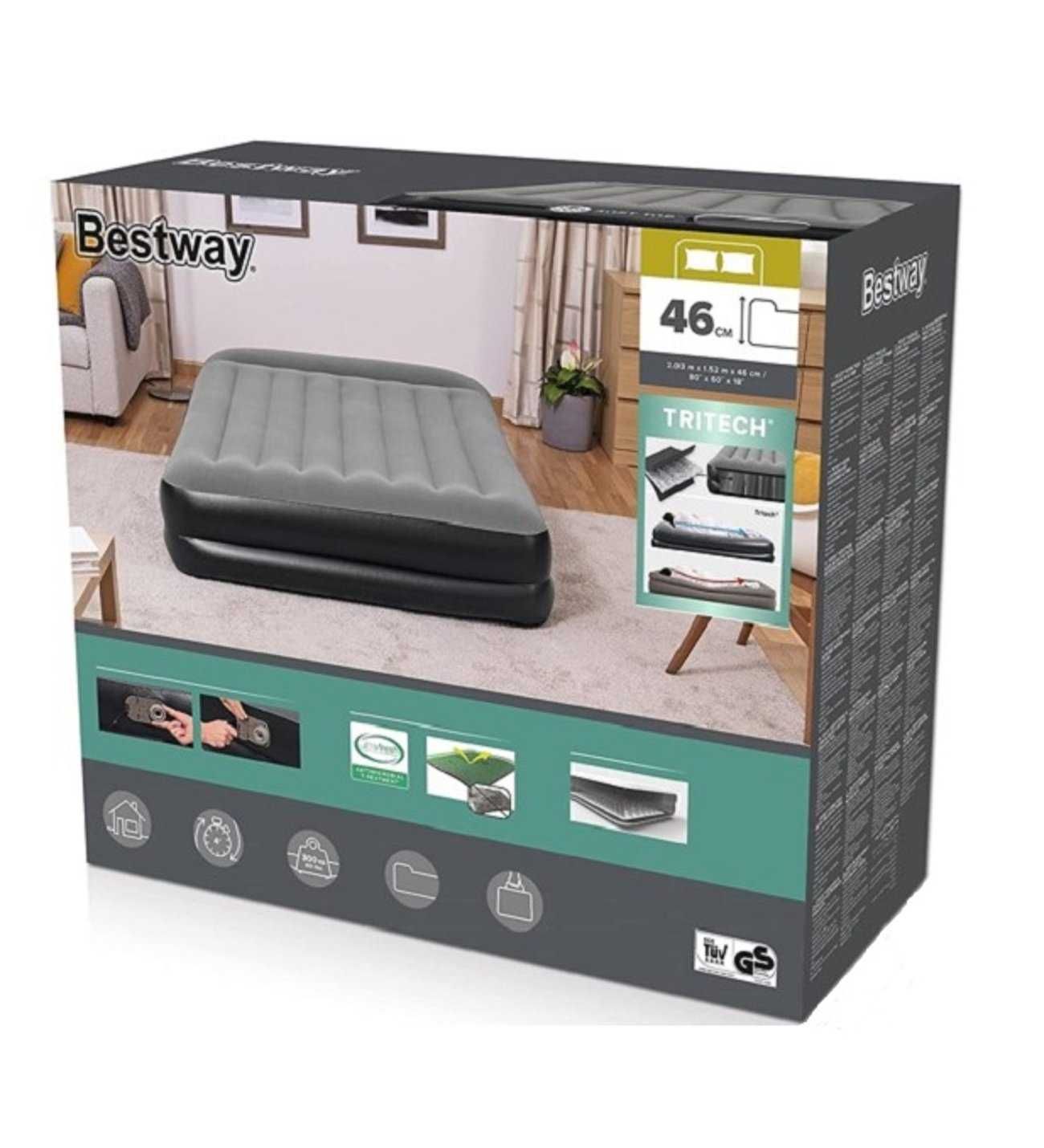 Materac Dmuchany Dwuosobowy Łóżko Bestway z Pompką Wyprzedaż