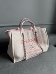 Сумка Chanel Deauville Canvas Tote Bag рожева