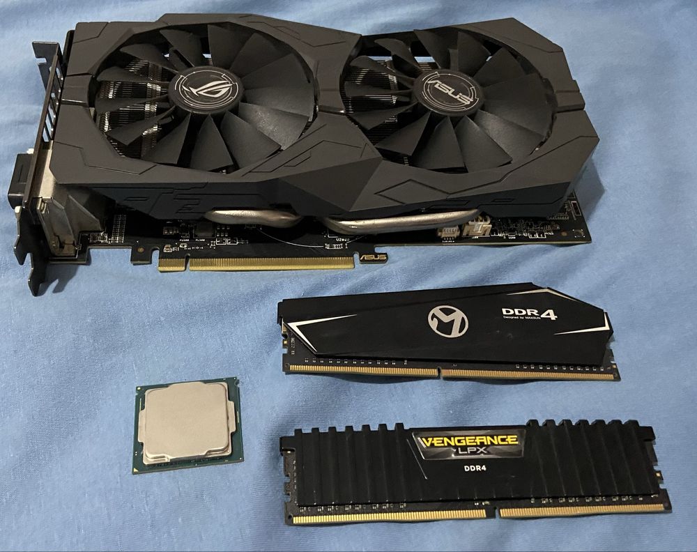 Kit upgrade pc: Placa gráfica - Rx570 Asus Rog Strix + Intel I5 9400F