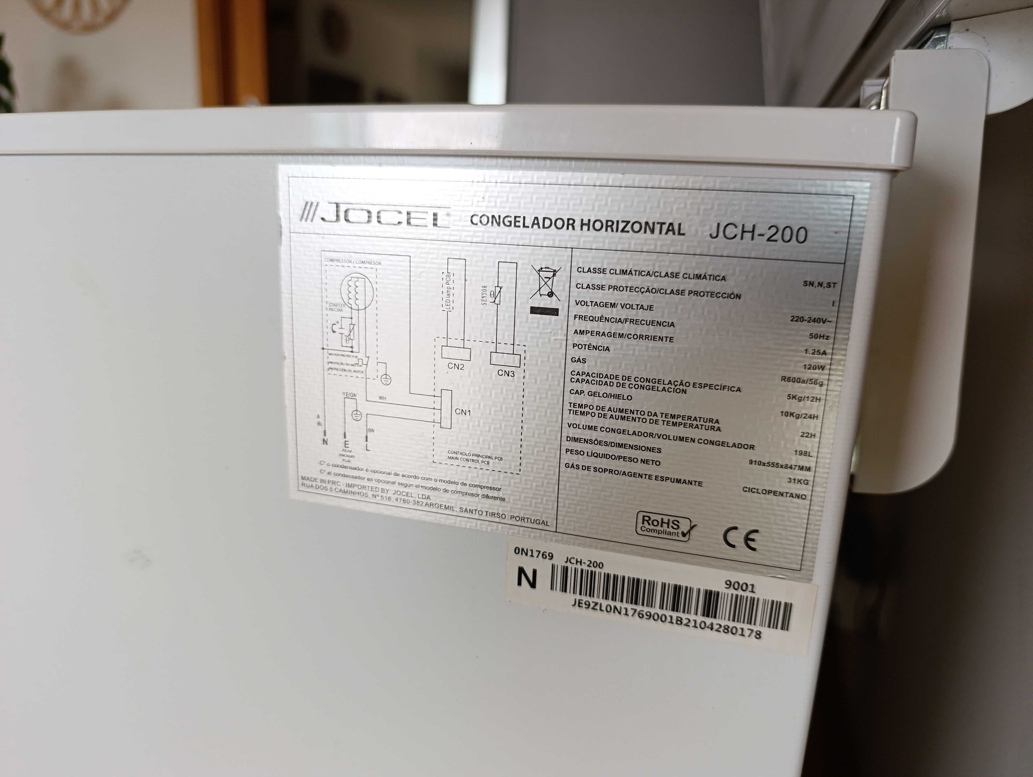 Arca congelador horizontal JOCEL 198Litros