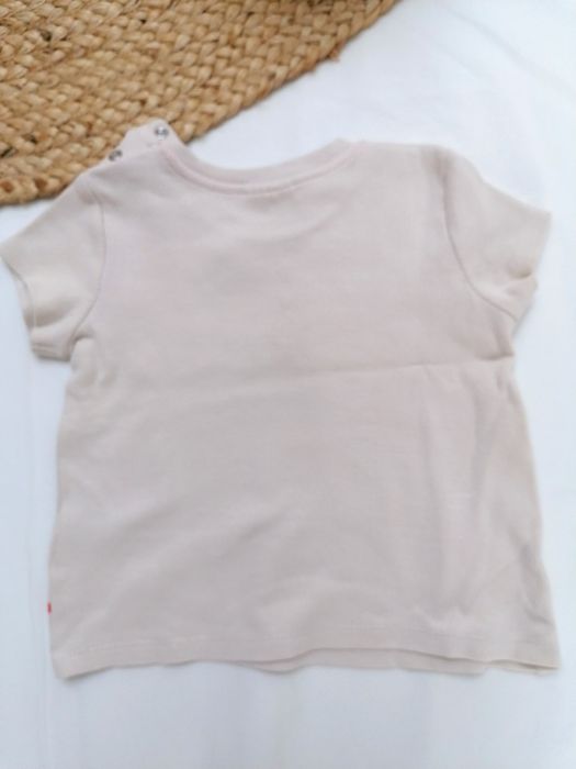 T-shirt Bege Canelada de Bebé