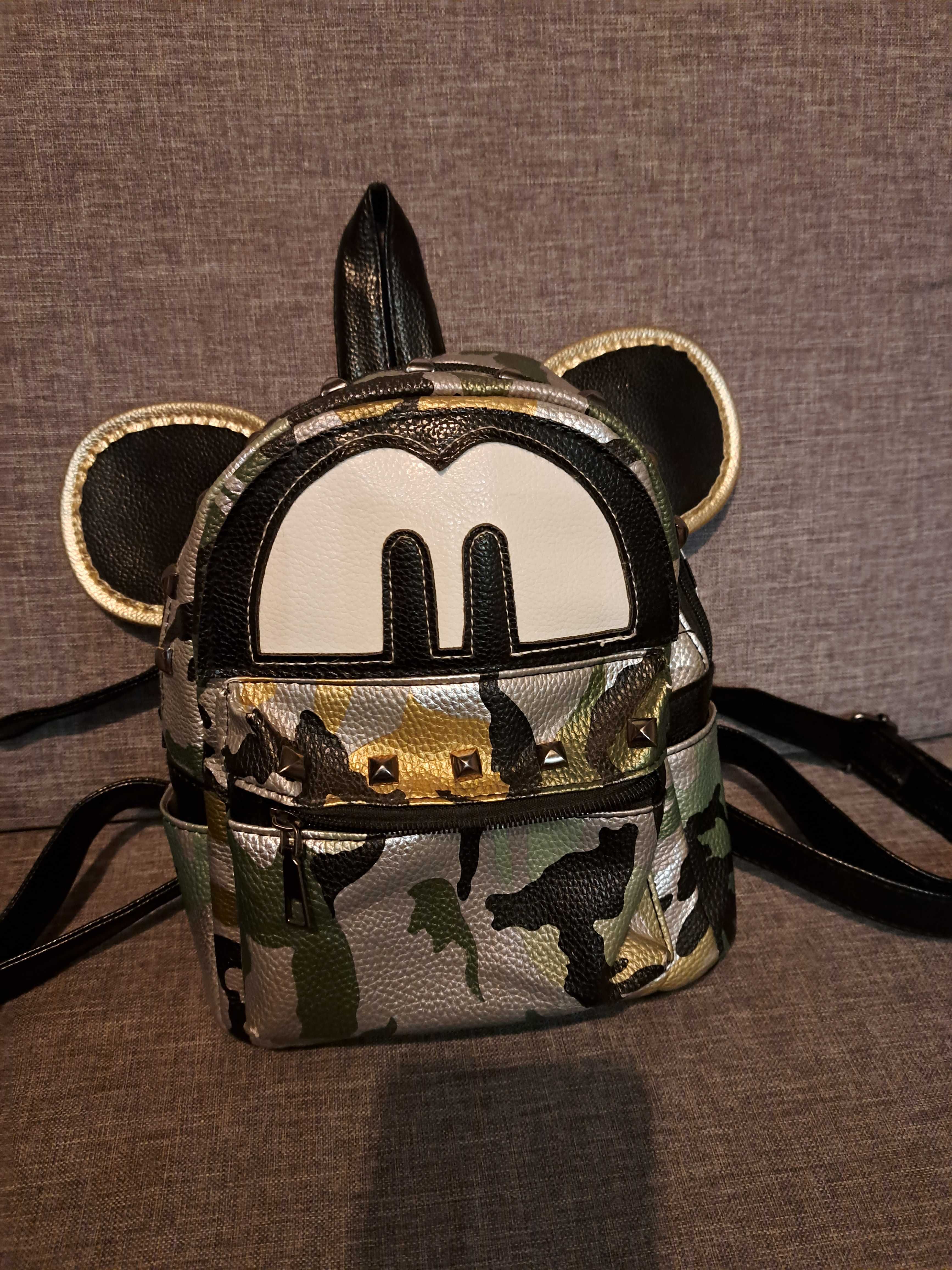 Plecak, plecaczek Myszka Mickey moro ecoskóra 23x23x12