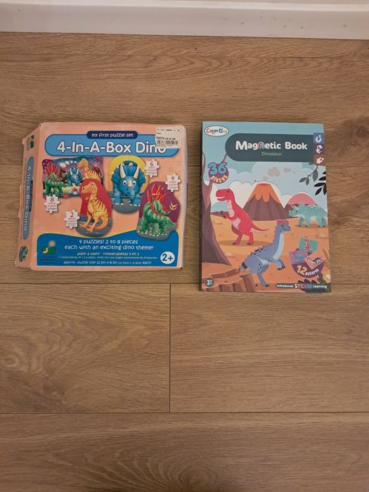 Dinozaury , Układanka magnetyczna + puzzle