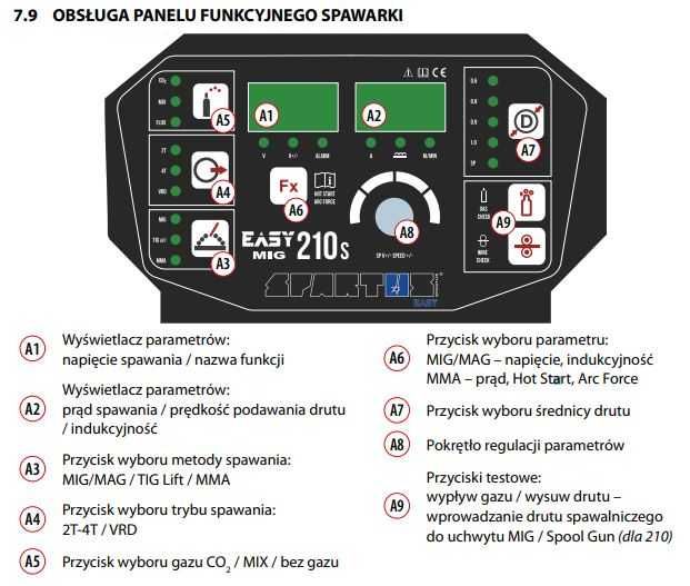 Spawarka migomat SPARTUS EASYMIG 210S 3w1-zestaw