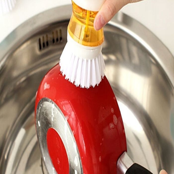 Szczotka Myjka z Dozownikiem DO NACZYŃ Z płynem Pojemnikiem