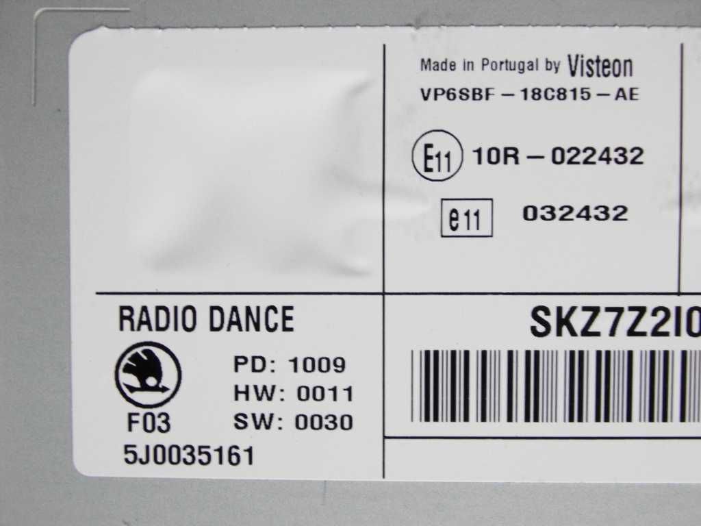 Radio CD ramka kieszeń schowek Fabia ROOMSTER II 2009r