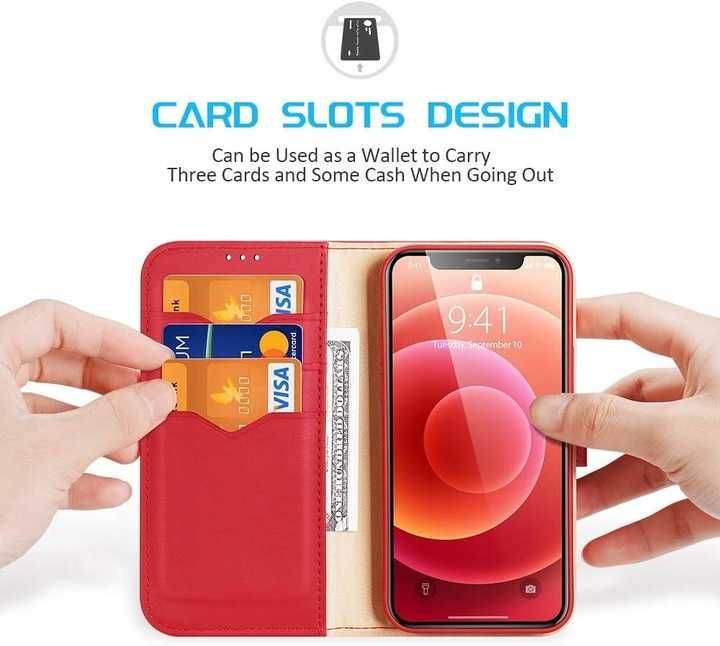 Etui z klapką do Apple iPhone 12 /12 Pro czerwony case futerał [2400]