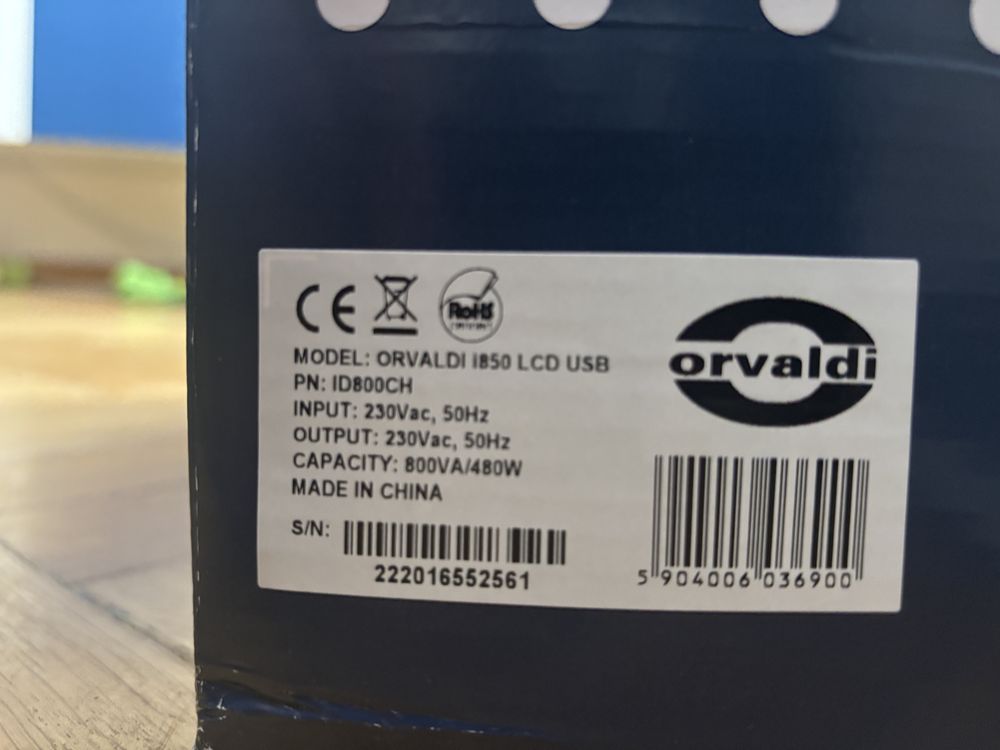 Zasilacz awaryjny UPS Orvaldi i850 LCD 850 VA