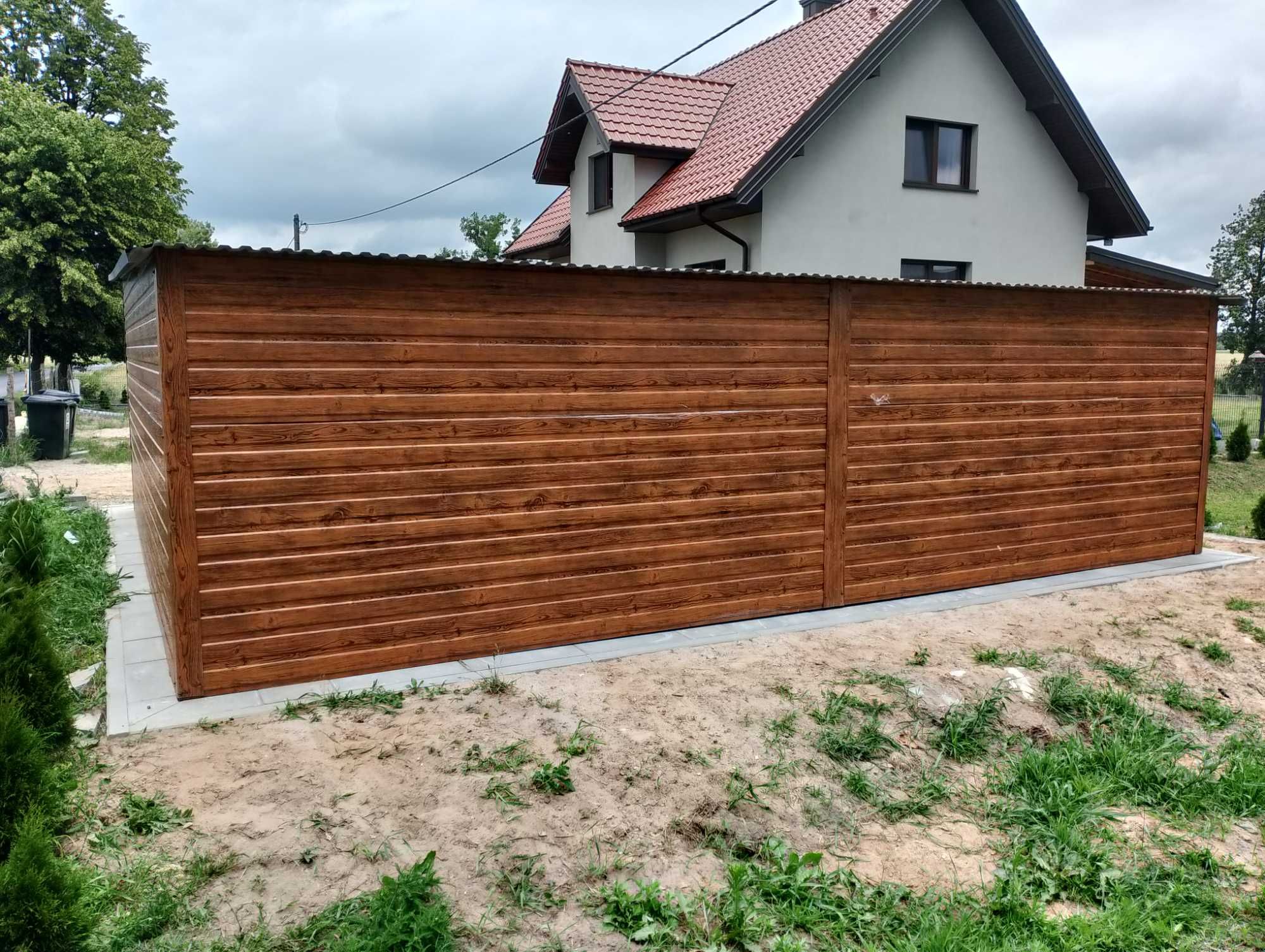 Garaż Blaszany CIEMNY BRĄZ -2xBrama - TANIE Garaże Blaszane -Maj-Blach