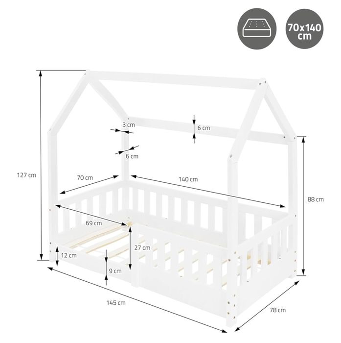 Cama Montessori Kit Bebé Criança - Dossel Especial - com colchão NOVO