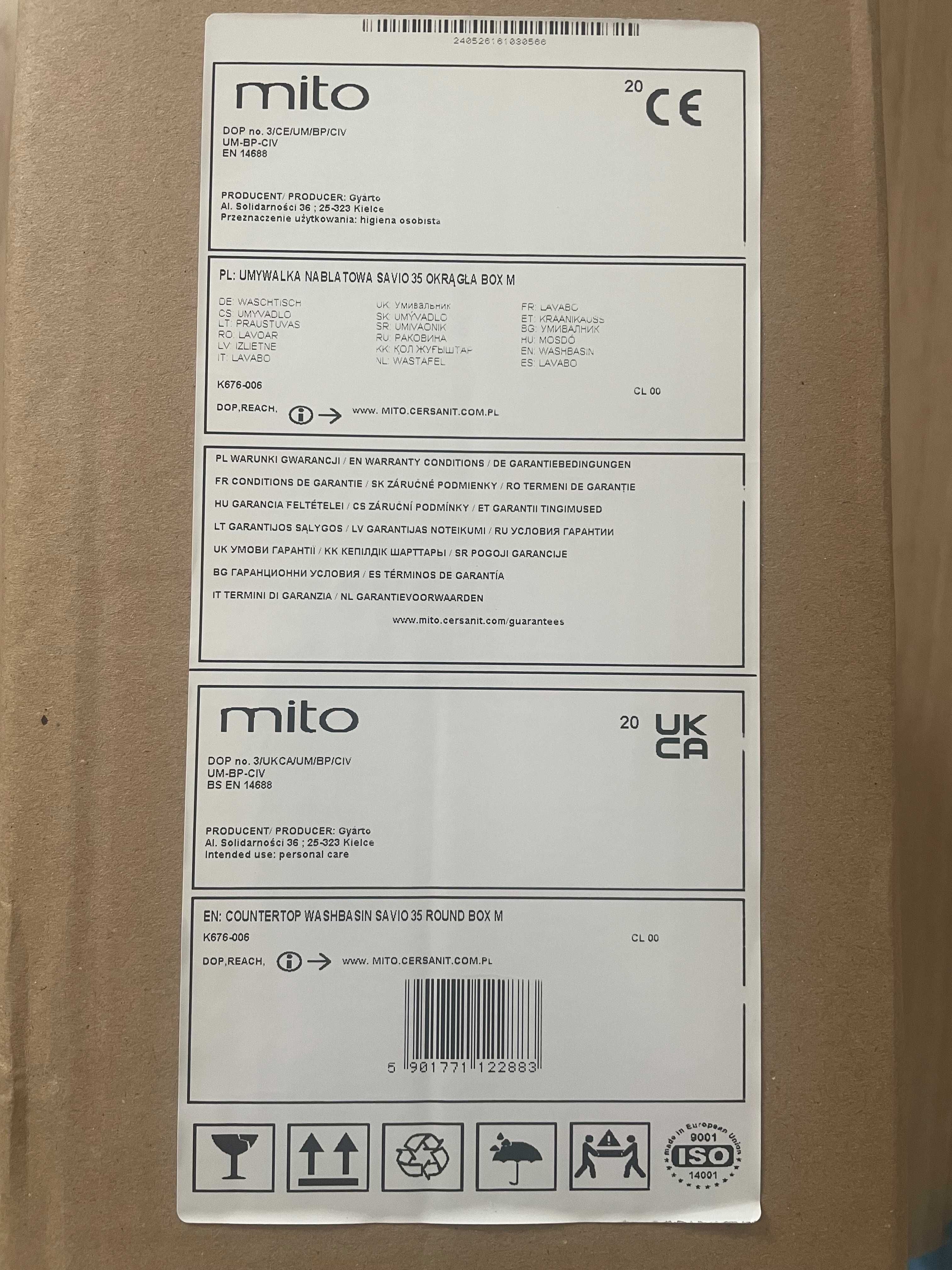 Umywalka nablatowa 35cm Cersanit Savio K676-006