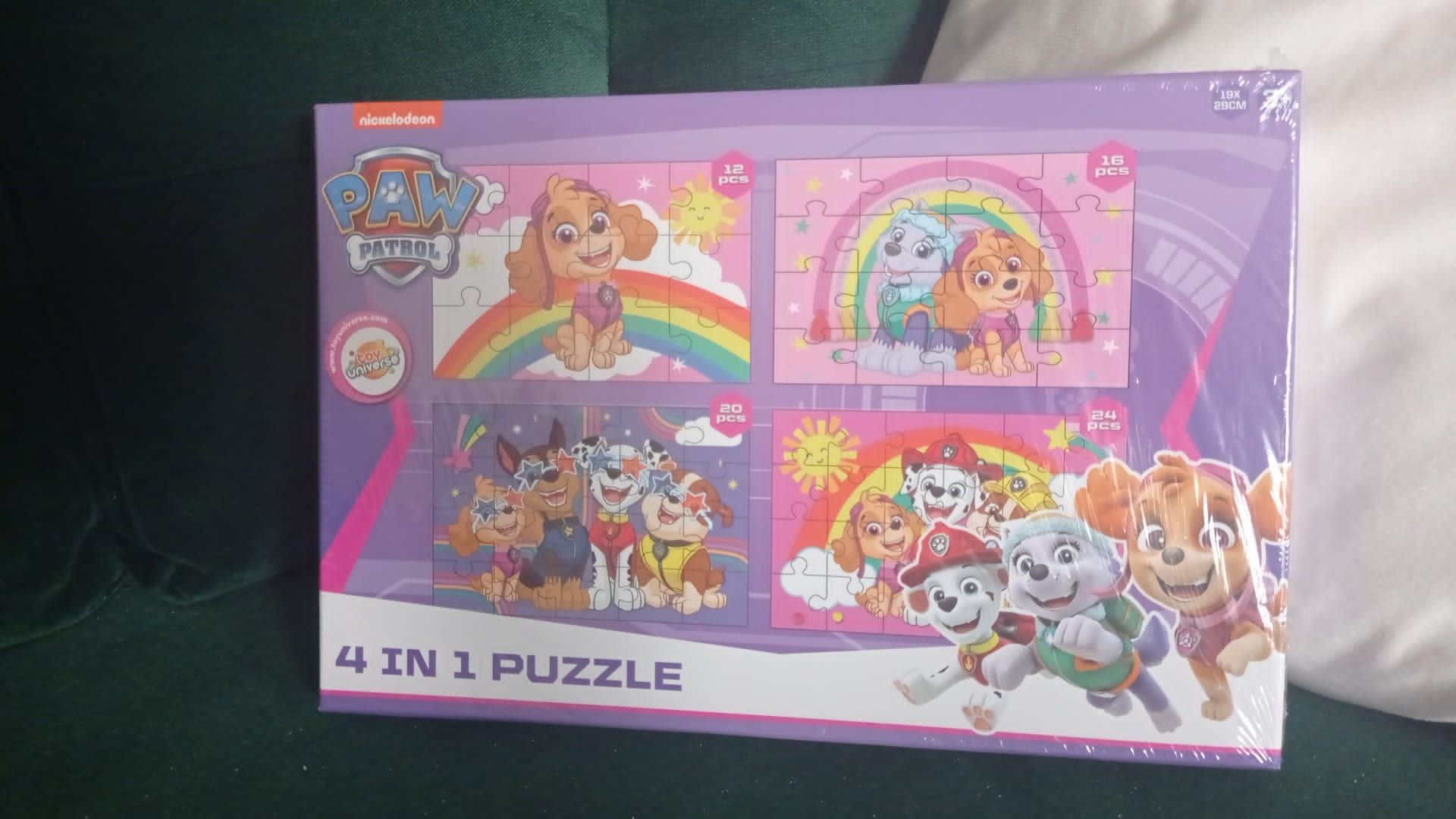 Nowy zestaw 4 układanki puzzle Psi Patrol 2x