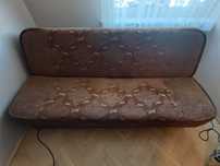 sofa/wersalka rozkładana ze skrzynią na pościel, brązowa, 200x120