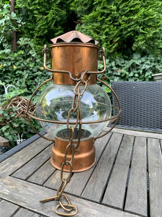 lampa styl okrętowy, latarnia, miedz mosiądż , Vintage, WYPRZEDAŻ