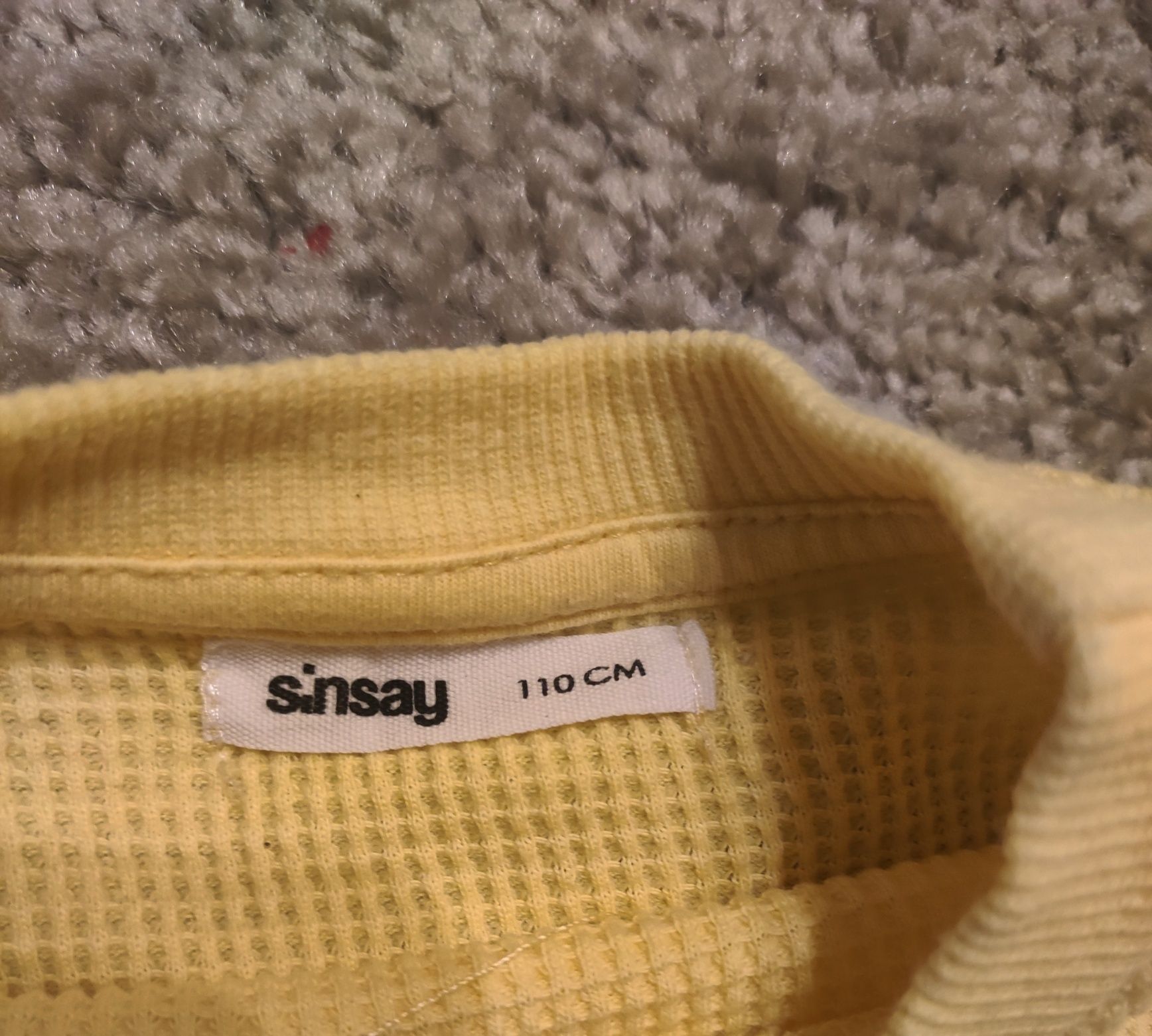 Bluza dziewczęca, żółta, krótka, oversize, luźna, Sinsay