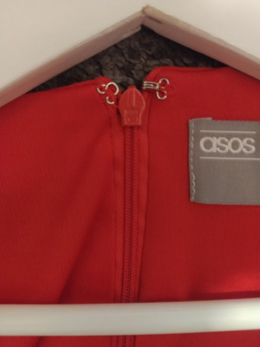 Sukienka MIDI  wizytowa czerwona ASOS 36 38