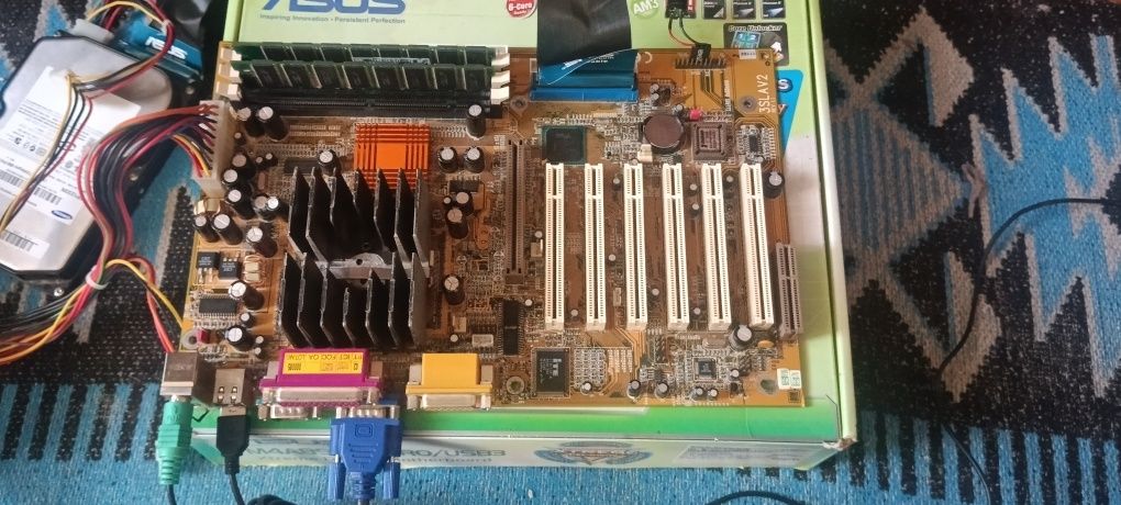 Комплект ретро MB soket 370 + celeron 566 + 256 mb RAM