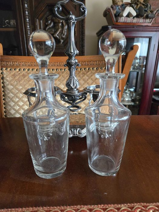 Srebrny kabaret styl Biedermeier Pr 950 Minerva Francja-Paryż XIXw