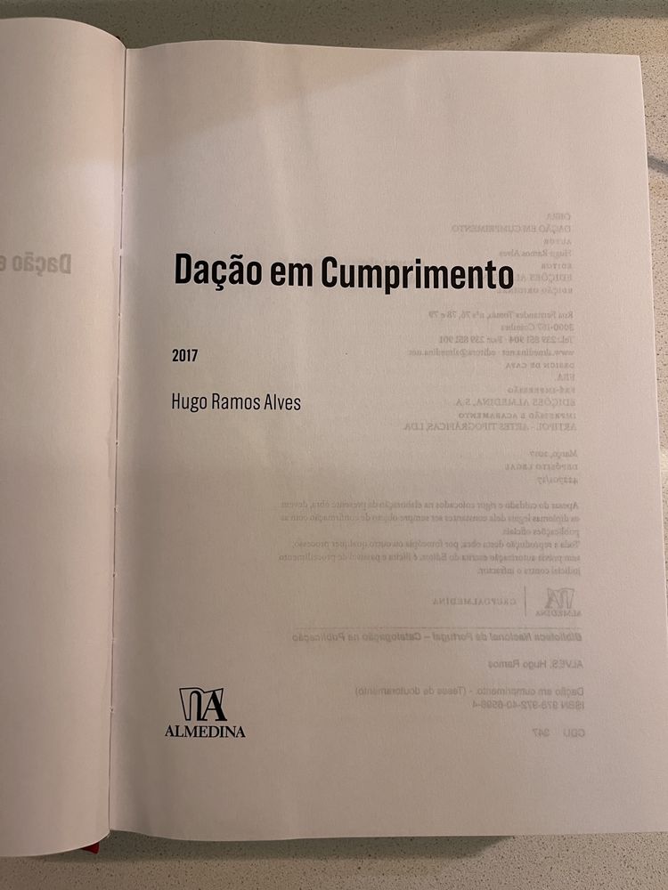 Livro Tese Dação em Cumprimento - Hugo Ramos Alves