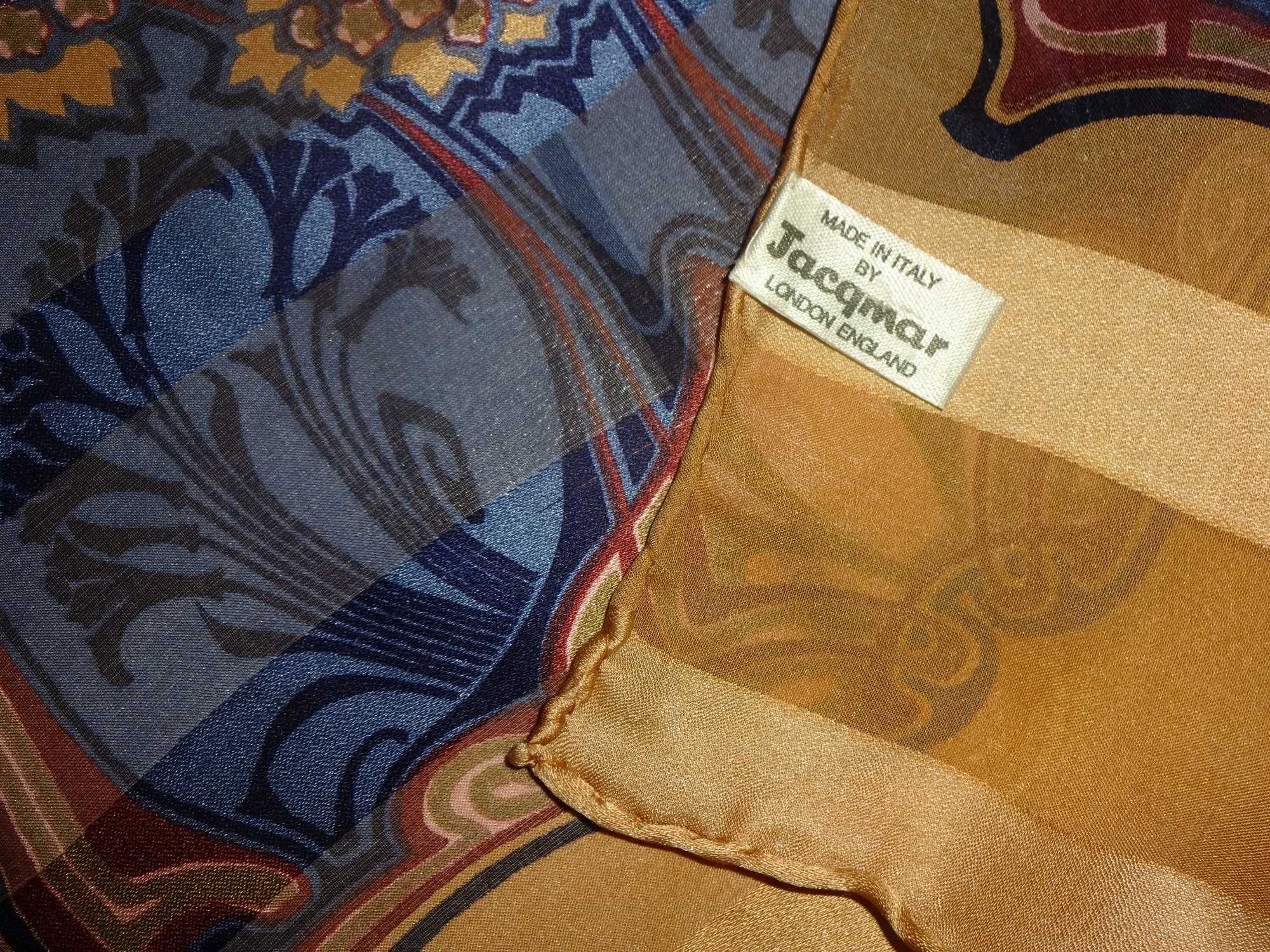 JACQMAR of London 100% SILK jedwabny rolowany szal szalik apaszka