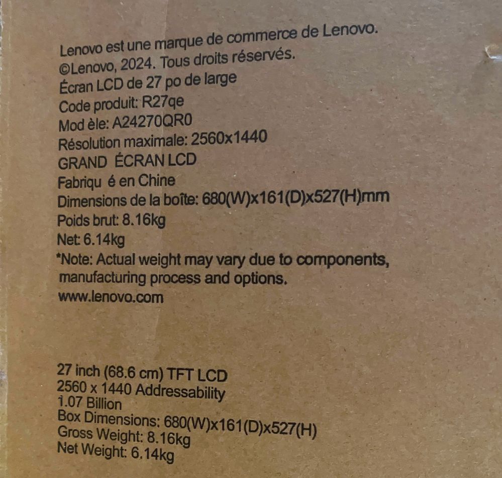Monitor Ecrã Gaming Lenovo R27qe 27 polegadas 180Hz 2k QHD