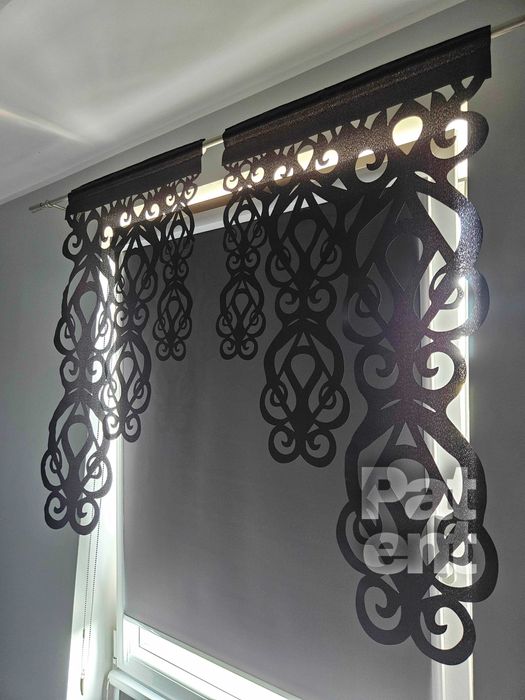 Firana panele ekranowe 60x100 cm żakardowe 2 sztuki na okno czarne