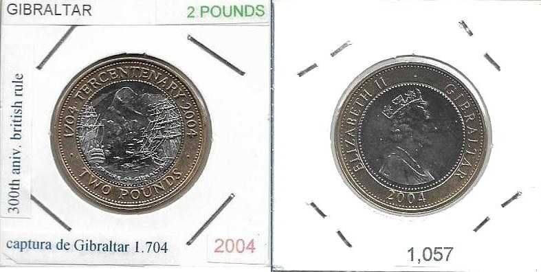 Gibraltar - - - 2 Libras - 2004 - - - "Captura de Gibraltar" - - Moeda