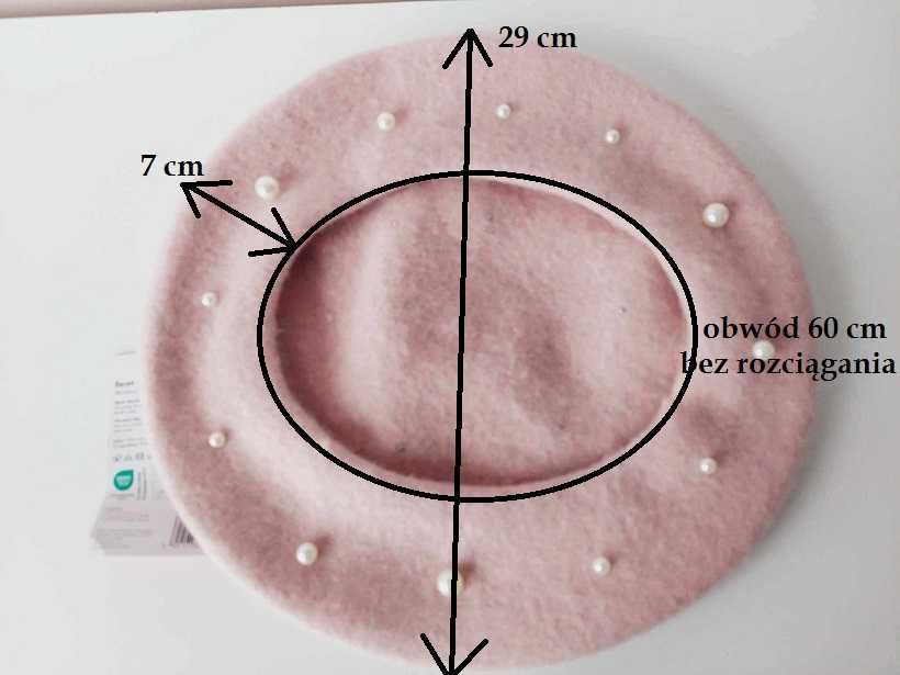 Beret z filcowanej wełny szary