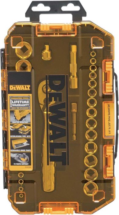 DeWALT DWMT45034-0  Набір головок 1/4, 3/8, 34 предмети