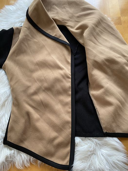 Narzuta palto ponczo kurtka damska marynarka M 38 czarny karmel