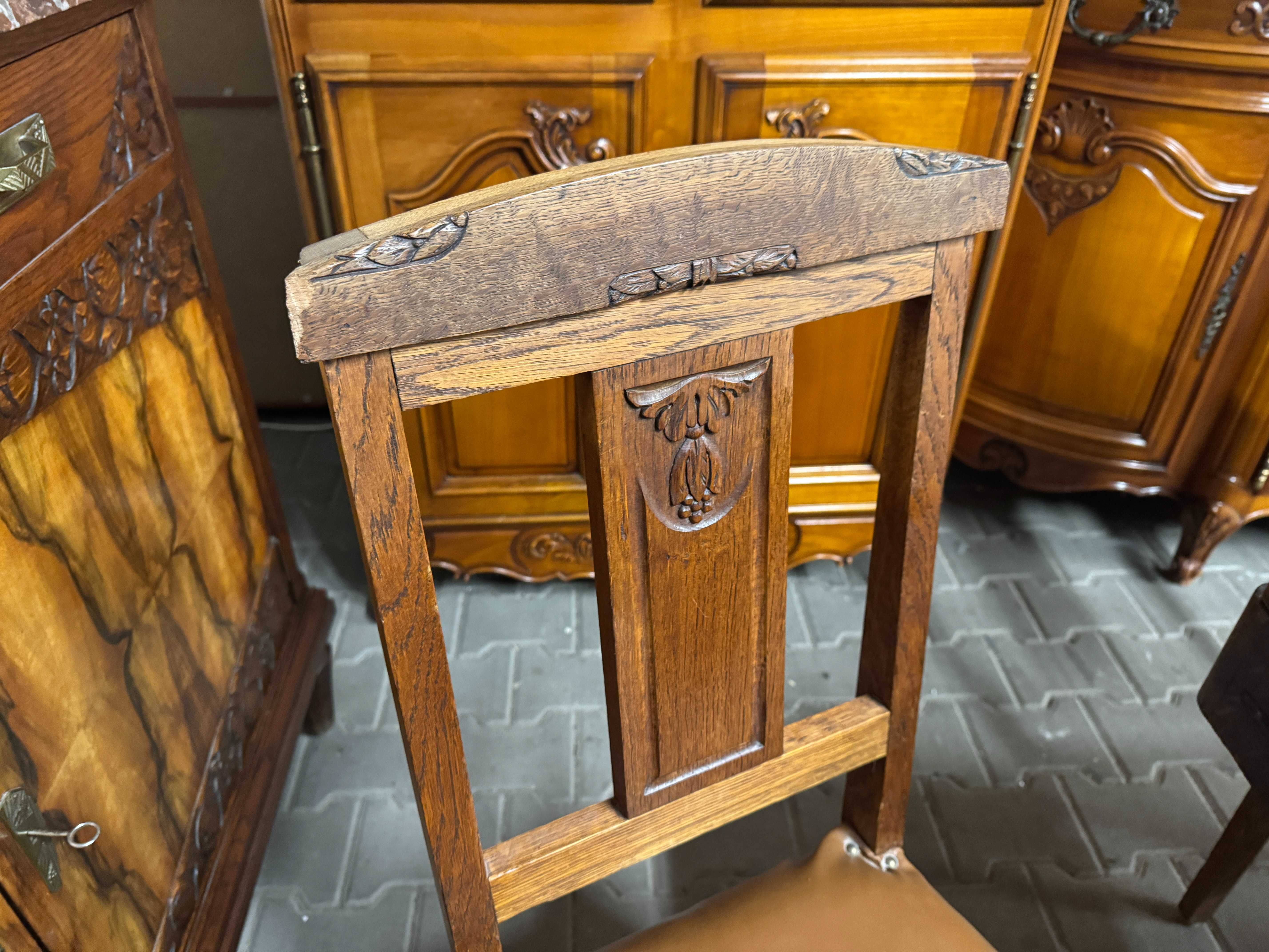 Zestaw mebli do jadalni Art Deco kredens stół komoda orzech marmur