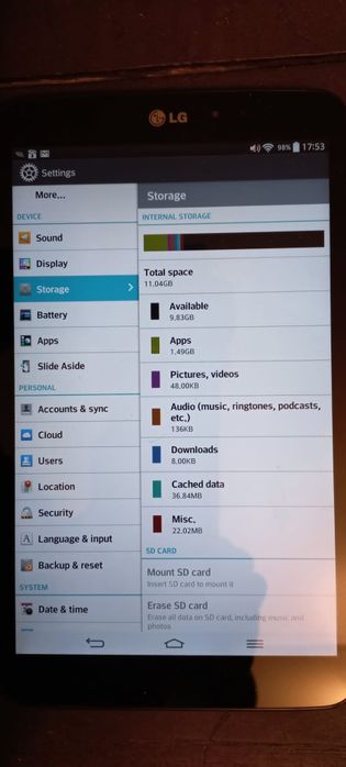 Tablet LG V500 Bom estado