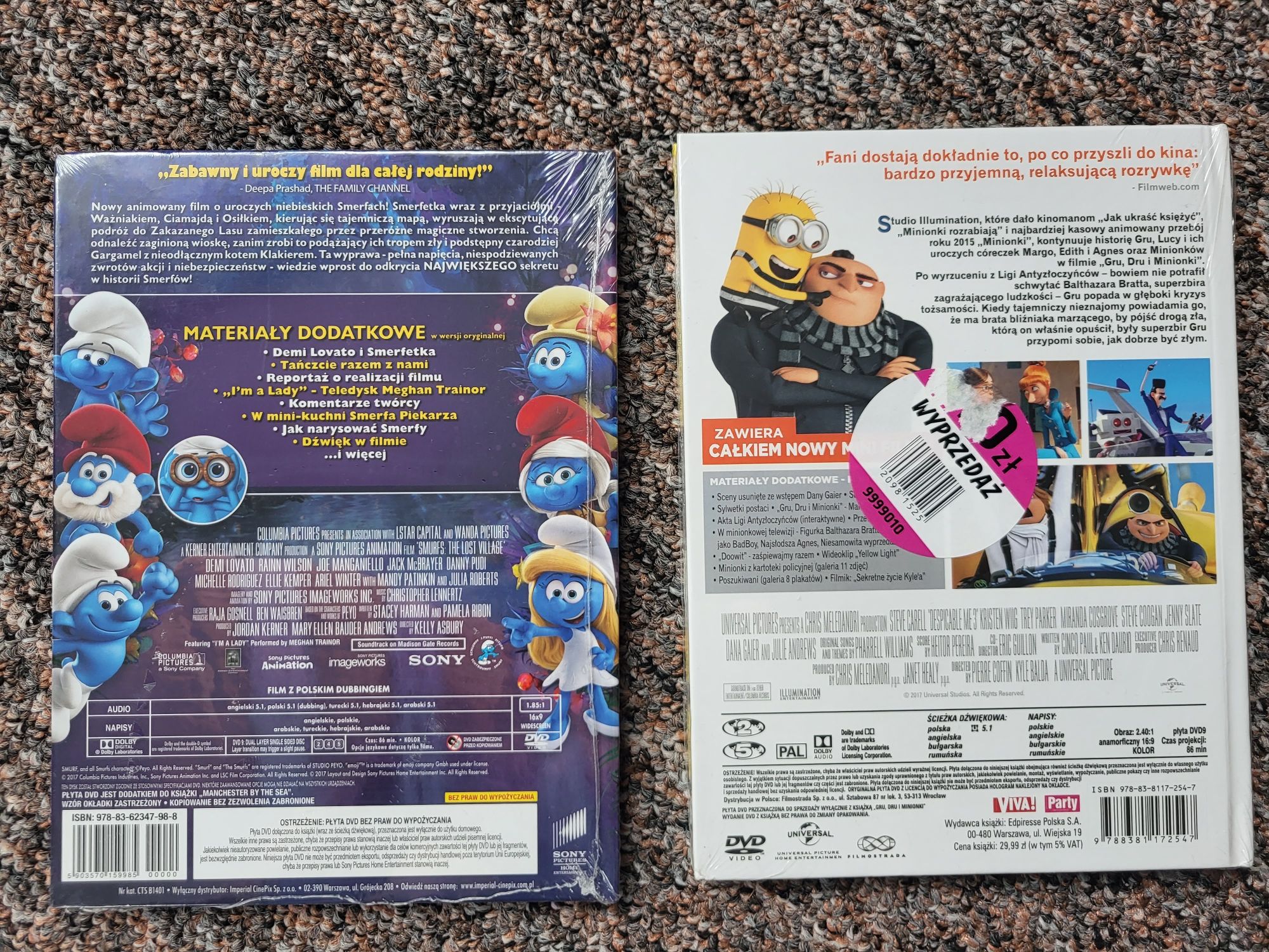 Płyty DVD Smerfy Minionki