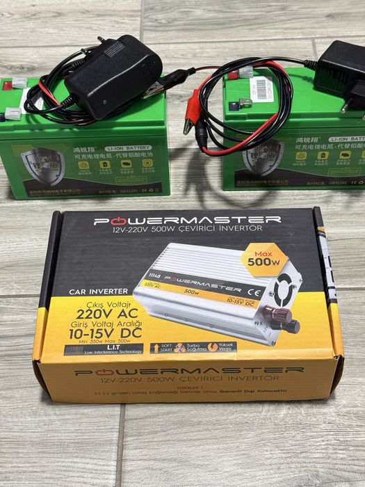 Інвертор 500W з акумулятором 2шт