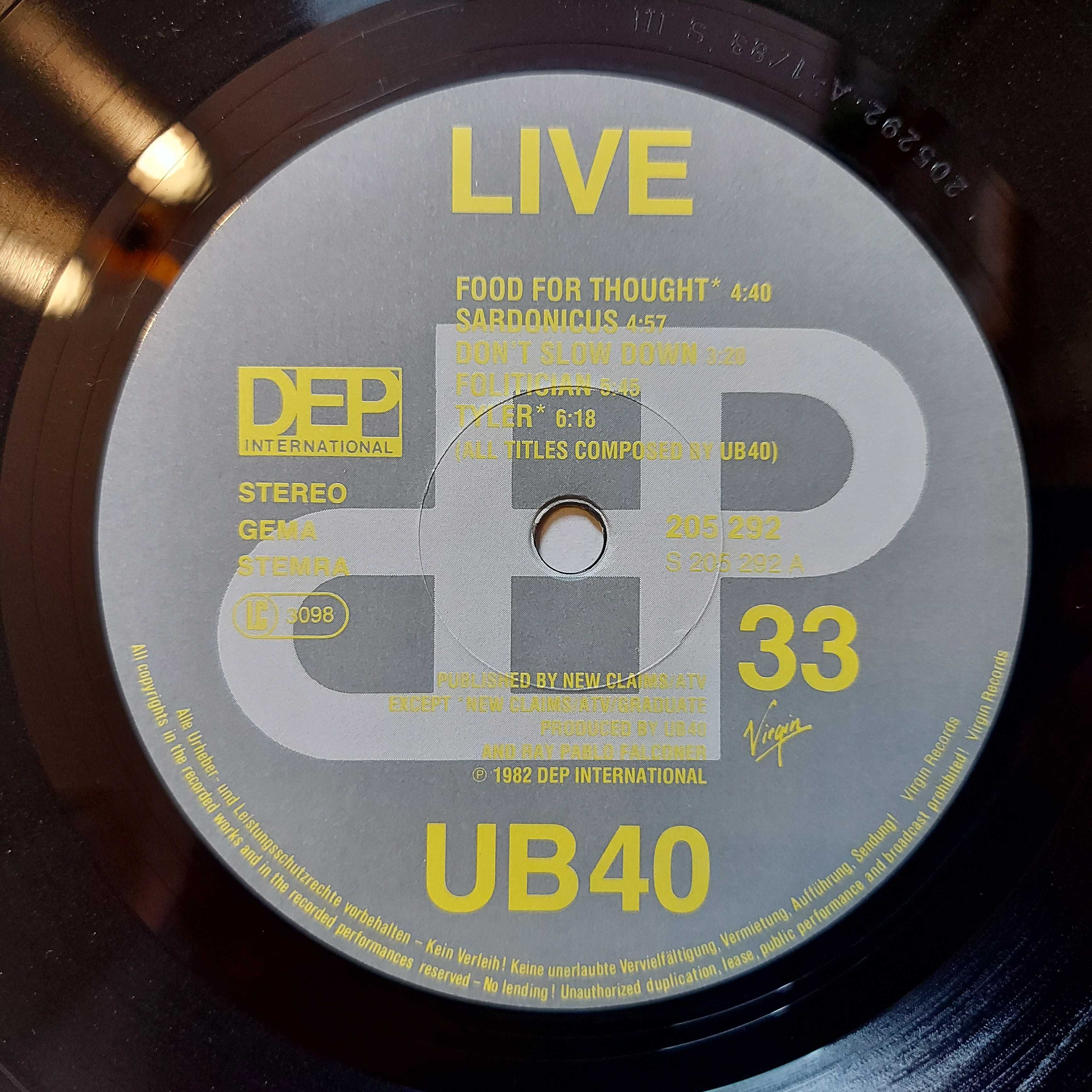 UB40  Live  1983  EU  (M/VG) + inne tytuły