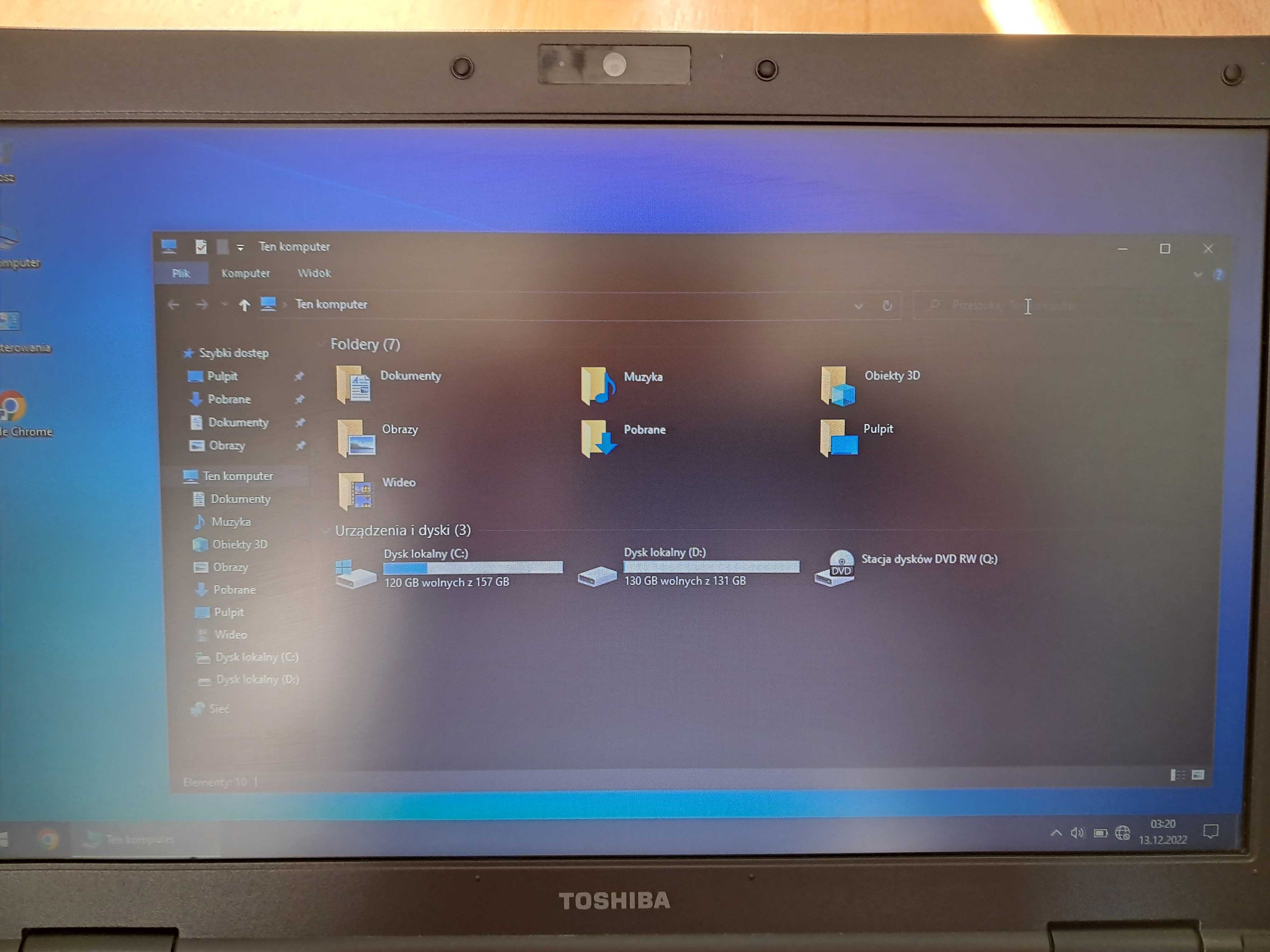 Laptop Toshiba Satellite Pro S500, Intel i3, 4 GB RAM, Windows 10 Pro