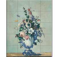 "Flowers in a Rococo Vase" de Paul Cézanne