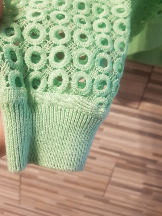 Sweter na guziki azurkowy kardigan do sukienki mieta  Numph r m