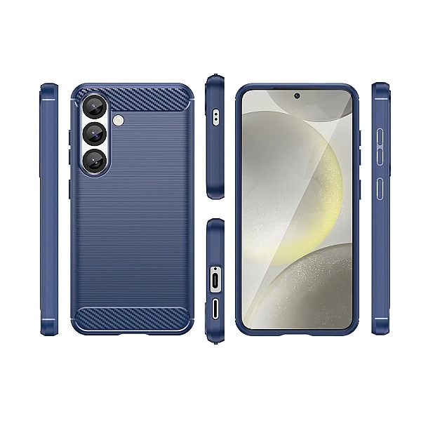 Etui silikonowe Carbon Case do Samsung Galaxy S25 - niebieskie