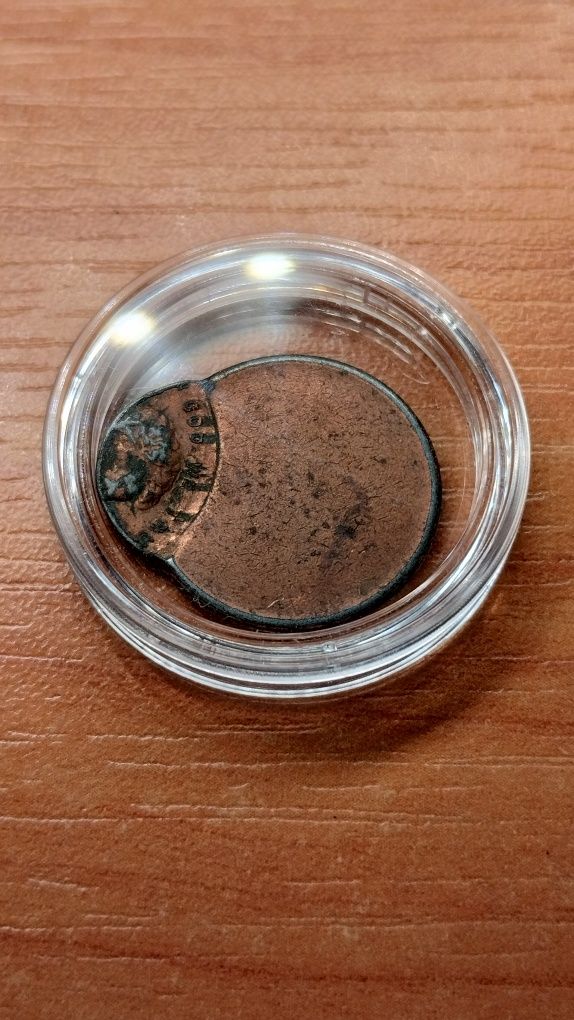 Destrukt cent USA mint error numizmaty