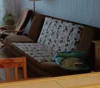 Rozkładana kanapa wersalka sofa liście