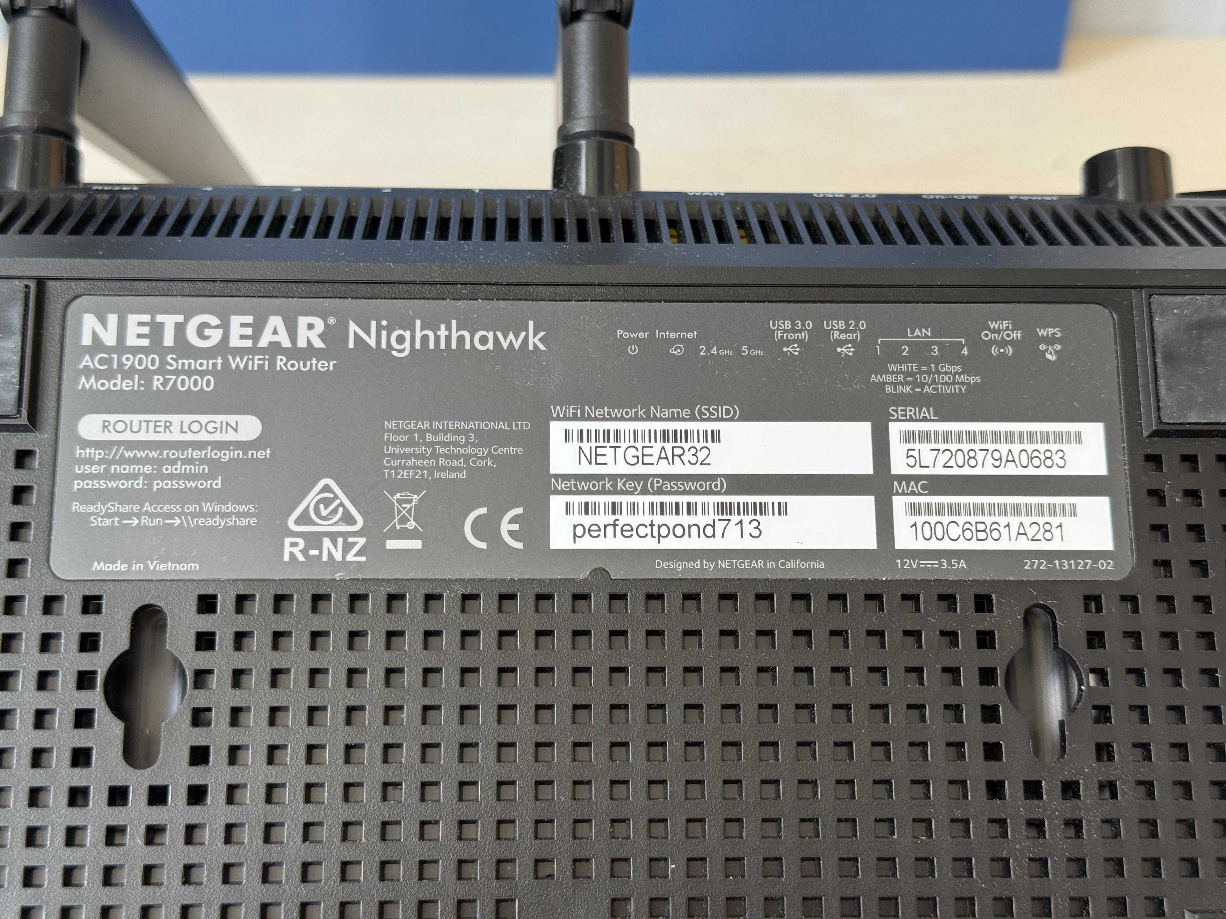 Netgear R7000-100PES Маршрутизатор AC1900 4xGE LAN 1xGE WAN
