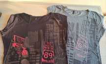 2 T-shirts Benetton - Preta e Cinza