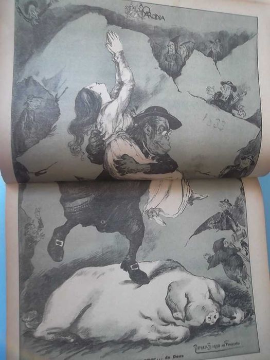 "A Paródia" , Raphael Bordallo Pinheiro, anos 1901 e 1902 completos.
