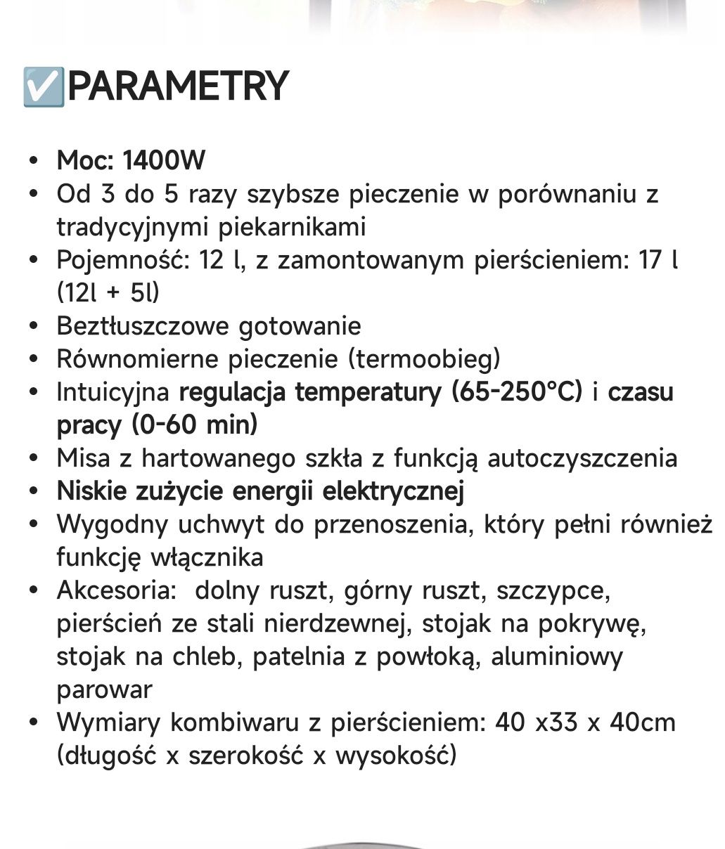 Kombiwar halogenowy mini piekarnik
