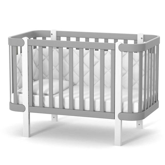 Кроватка Верес Монако ЛД5  (цвет: графитово-белый) с колесами