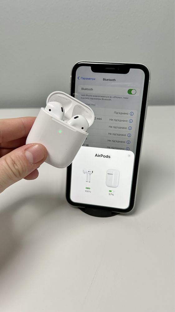 Навушники Apple AirPods 2 + чохол! Якість 1:1