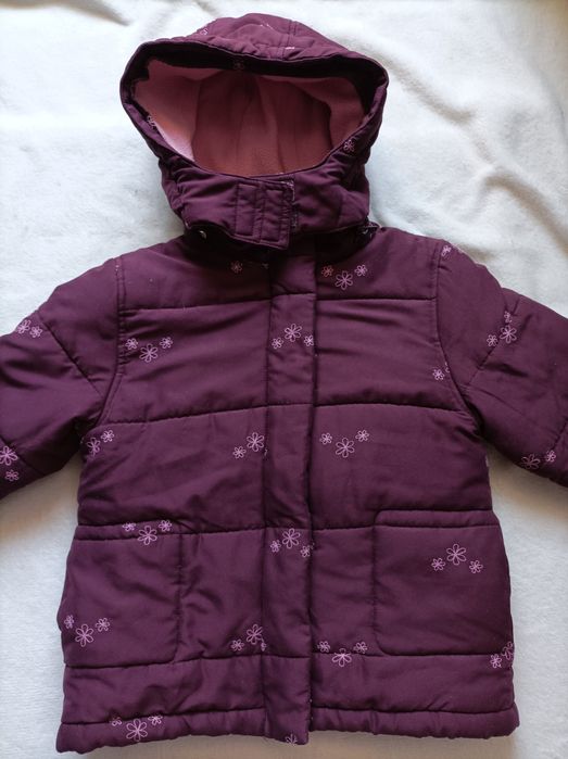 Kurtka zimowa gruba ciepła dla dziewczynki dziewczynka 110 C&A