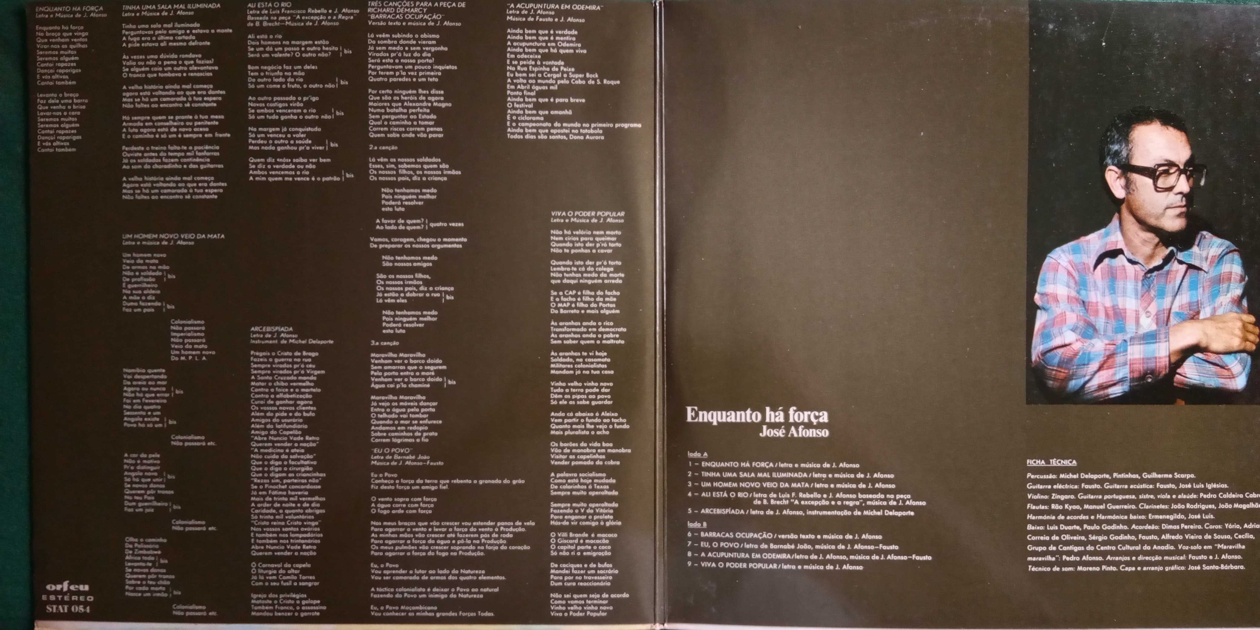 José Afonso	- - - - -		Enquanto Há Força	- - - - -	LP